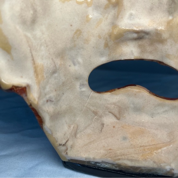 Mayan Aztec Death Mask Inca Burial Mask Tribal Mosaic Abalone Smooth 7” - Picture 5 of 7